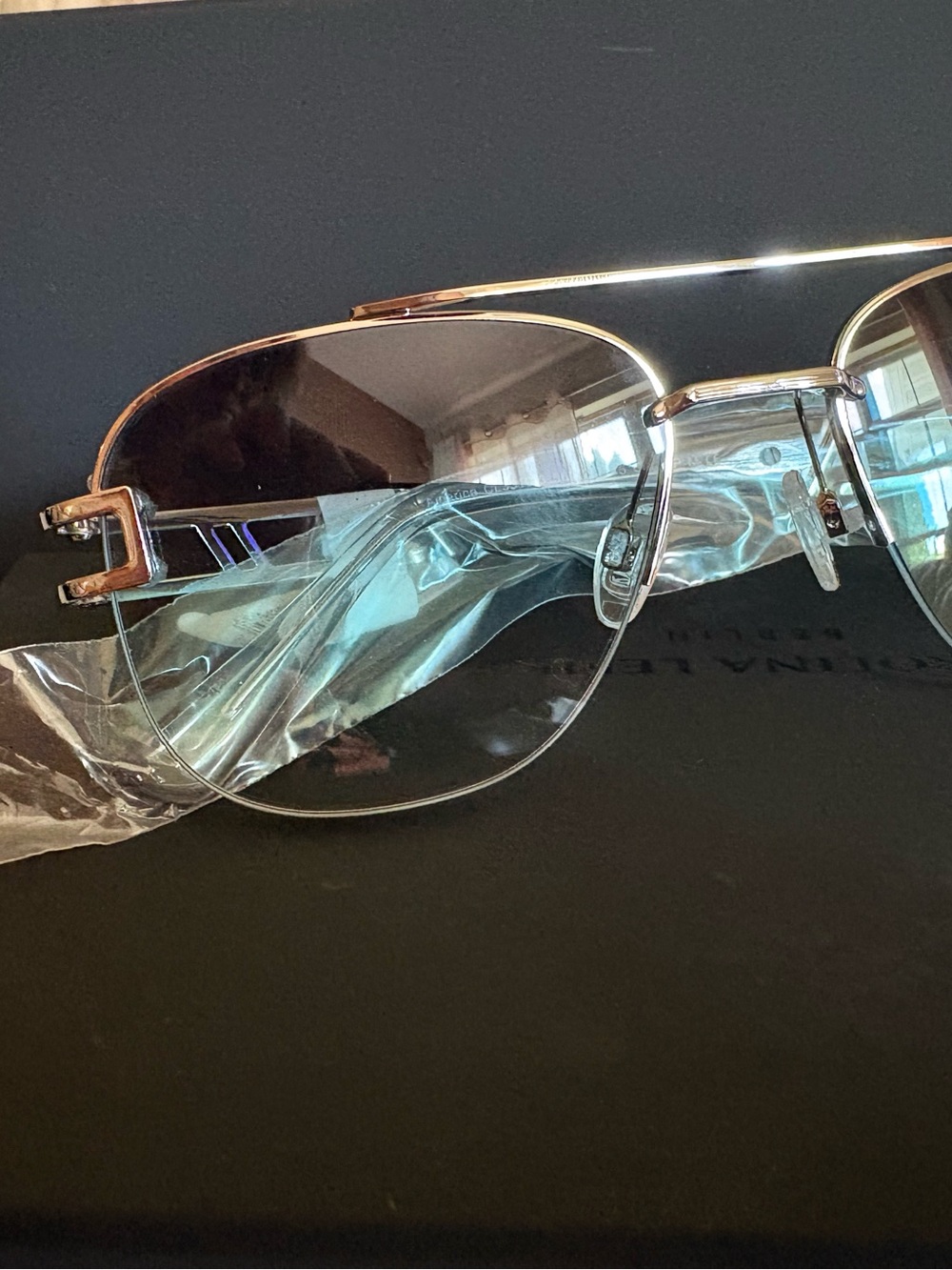 Men's Gold Aviator Sunglasses with Gradient Smoke Lenses